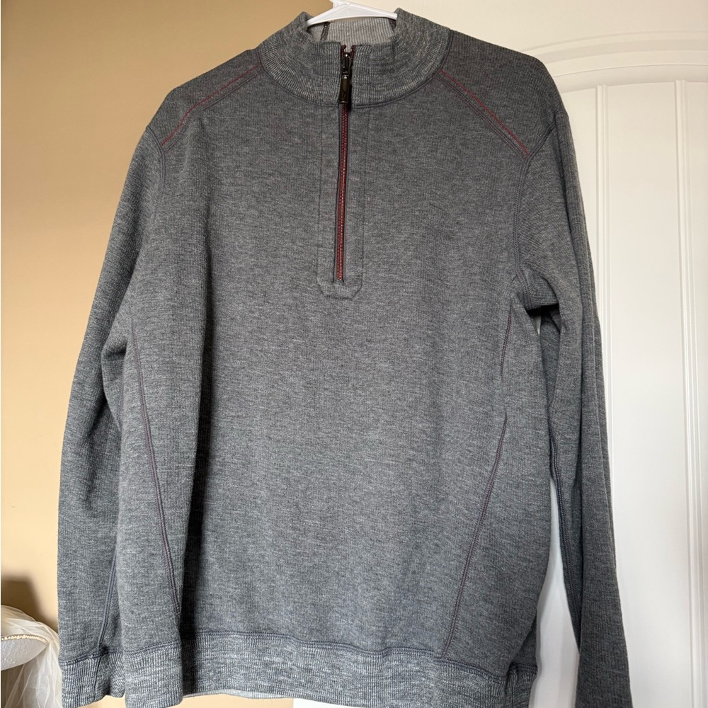Tommy Bahama Gray Zip-Up Sweater